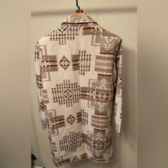 Women's Patterned Pea Coat - Picture 3 of 7